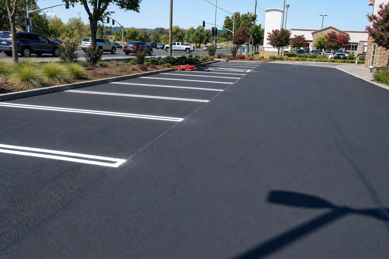 Asphalt sealcoating