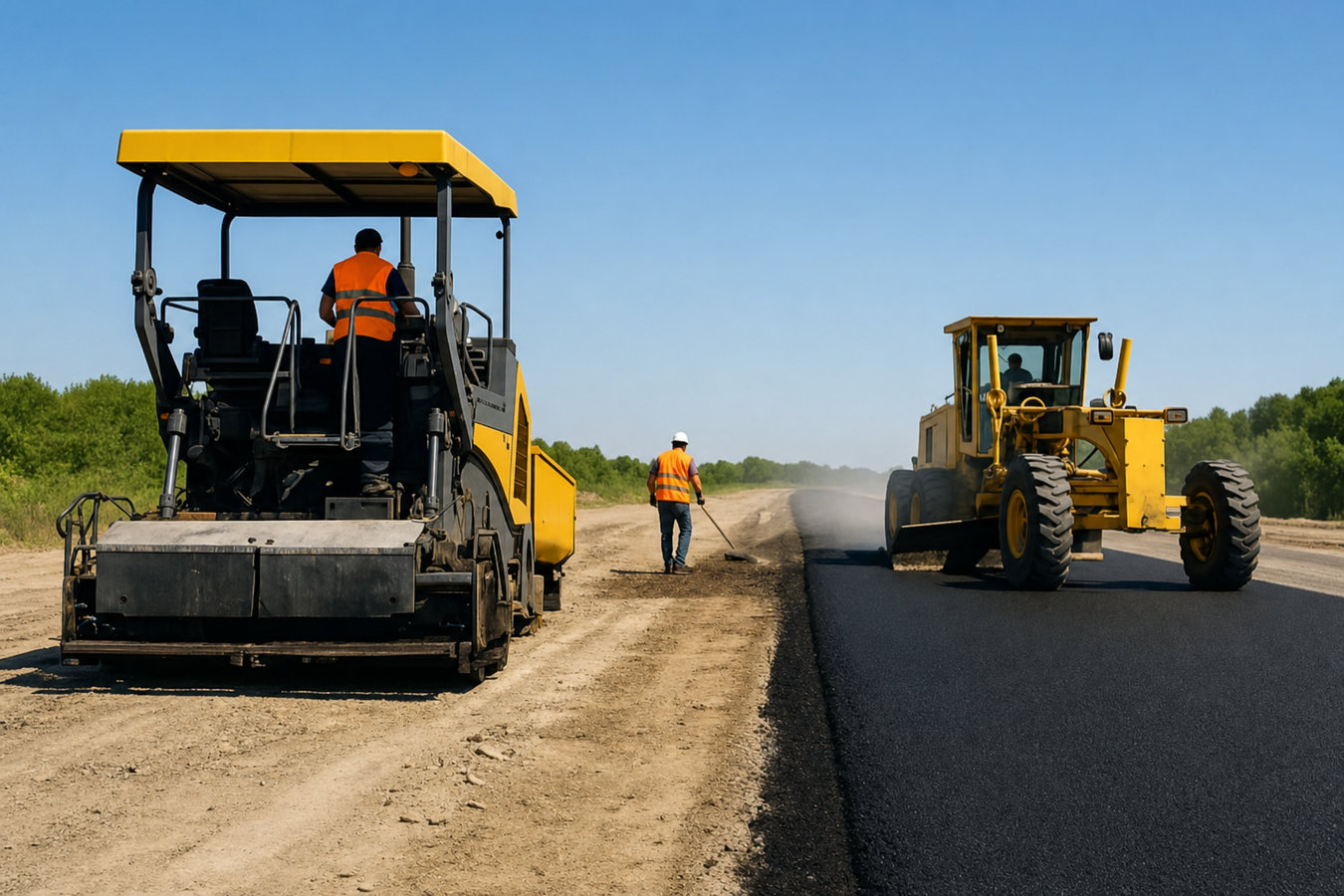 Truegrade Lodi Asphalt Paving asphalt paving crew at work in Lodi, CA