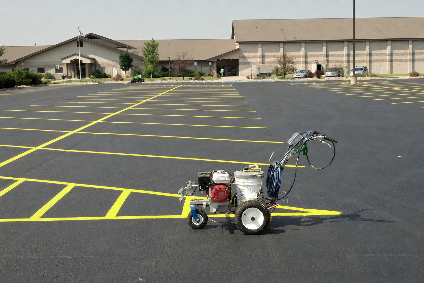 Parking lot striping